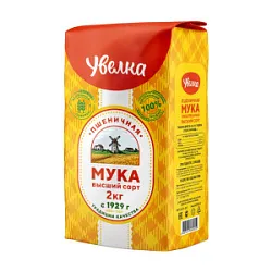 Мука Пшеничная хлебопекарная в/с 2кг Увелка