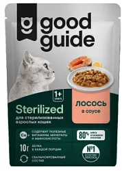 Корм для стерелизованных кошек с лососем в соусе 75г Good guide 