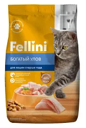 Корм для взрослых кошек FELLINI Богатый улов 350г
