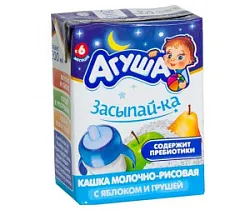 Каша 2,7% молочная Агуша рисовая яблоко-груша 200г БЗМЖ