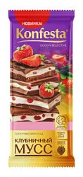 Шоколад молочный с клубничной начинкой Конфеста 80г