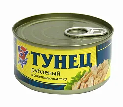 Консервы рыбные Тунец рубленый в с/с 185г 5 Морей