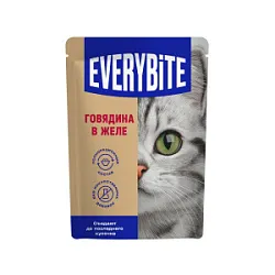 Корм для кошек с говядиной в желе 75г Everybite