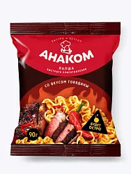 Лапша б/п Анаком со вкус. говядины Острая пакет 90г