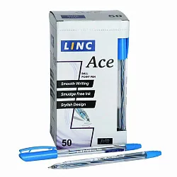 Ручка шарик.Linc Ace ассорти игол.наконечник 0,7мм синяя (50)