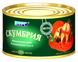 Консервы рыбные Скумбрия атл.в т/с 250г Барс