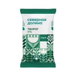 Творог ГОСТ пакетстабило 5% 300г Северная долина БЗМЖ