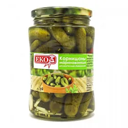 Консервы овощные Корнишоны ЕКО маринюделикат (3-6см) 680г Россия