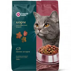 Корм для взрослых кошек Мурланч мясное ассорти  350г