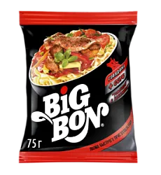 Лапша Говядина+соус Томатный с базиликом BIGBON 75г пак