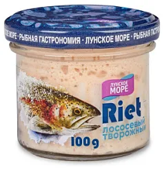 Риет лососевый творожный 100г ст/б Лунское море