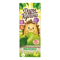 Сок Дары Кубани Яблочный 0,2л