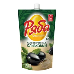 Майонез Ряба Оливковый 50,5% пакет с доз.630г