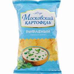 Чипсы Московский картоф.рифл.со вк.сметаны и зелени 40г
