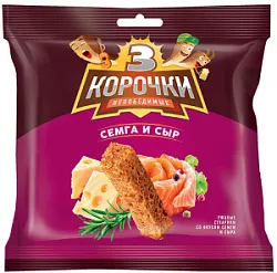 Сухарики Три корочки ржаные сыр,семга 40г