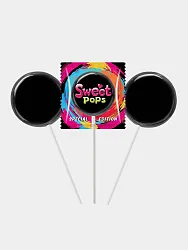Карамель на палочке SWEETS POPS Black со вкусом кола-лимон-лайм, кола-вишня 10г