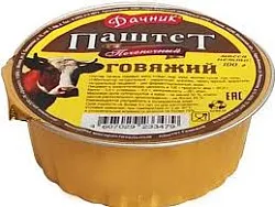 Консервы мясные Паштет печеночный Говяжий 100г Дачник