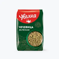 Крупа Чечевица зеленая 450г Увелка