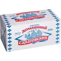 Маргарин Саратовский домашний 60% брус 250гр