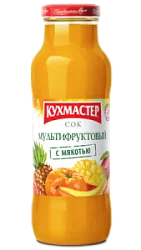 Сок Мультифруктовый с мяк. 0,68л Кухмастер