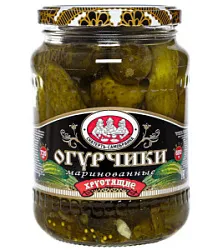 Консервы овощные Огурчики маринованные хрустящие 720г Скатерть-Самобранка ст/б
