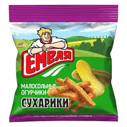 Сухарики Емеля со вкусом малосольных огурчиков 40г
