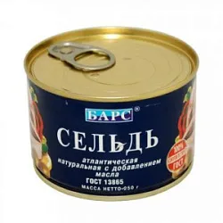 Консервы рыбные Сельдь атл. ндм 250г Барс