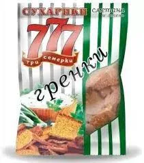 Гренки 777 со вкусом сметаны и зелени 50г Источник