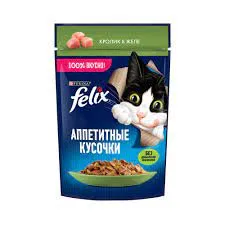 Корм для животных Феликс Аппетитные кусочки Кролик 75г