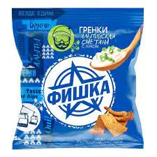 Гренки Фишка ржаные со вк. альпийской сметаны с луком 40г