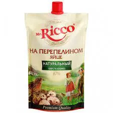 Майонез Mr.Ricco 67% на перепелином яйце 220мл