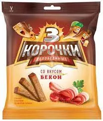 Сухарики Три корочки ржаные бекон 40г